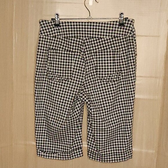 Westbound Black White Check Knee Length Stretchy Shorts 8 - Picture 2 of 7